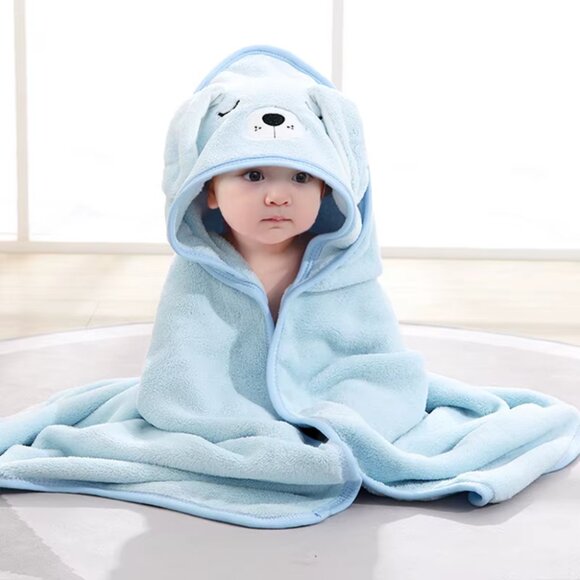 Ultra-Soft Microfiber Hooded Baby Towel & Robe - Unisex - Newborn to 3 Years - Picture 1 of 7
